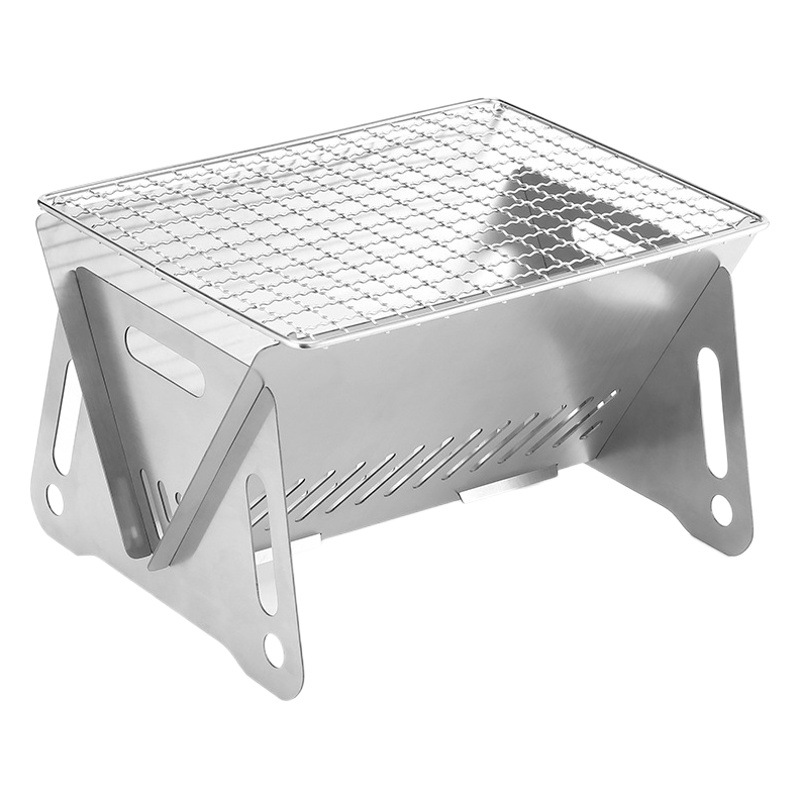 Outdoor Folding Card Stove Stainless Steel Burning Stove Barbecue Stove Wood Stove Camping Supplies Portable Charcoal Stove
