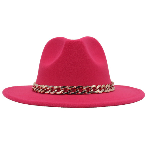 New cross-border best-selling acrylic chain hats for men and women, multi-color stage hats, felt hats, jazz hats, hats