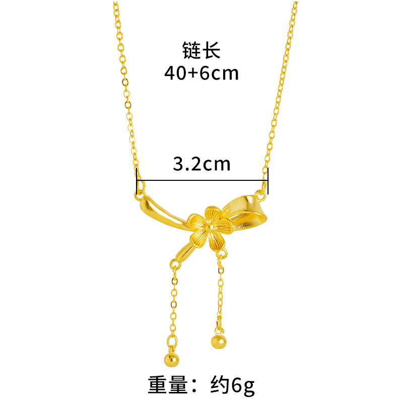 Oro flor arco collar cinta imitación oro borla joyería nicho Luz de lujo todo fósforo temperamento suministro al por mayor