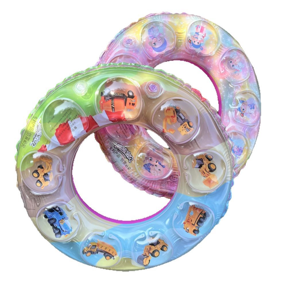 Anillo de natación para niños Anillo de natación de cristal de doble capa Dibujos animados engrosados Axilas para niños Anillo salvavidas Juguetes de agua Suministros de agua