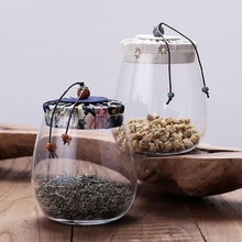 布盖茶叶透明玻璃茶叶罐小青柑密封茶罐布盖糖果花茶罐子包装熙唐