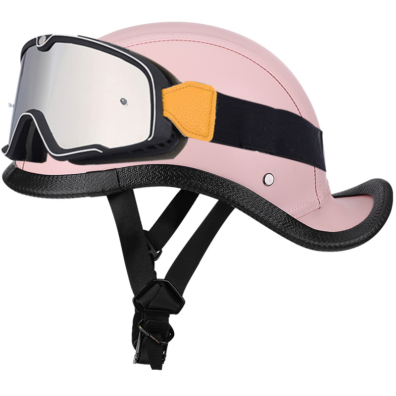 파우더 플레인 가죽 + 대형 프레임 고글-꼬인 꼬리