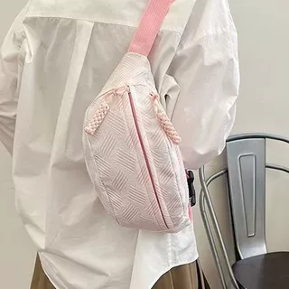 简约休闲ins风包包女小清新森系斜挎包运动胸包小众学生百搭腰包