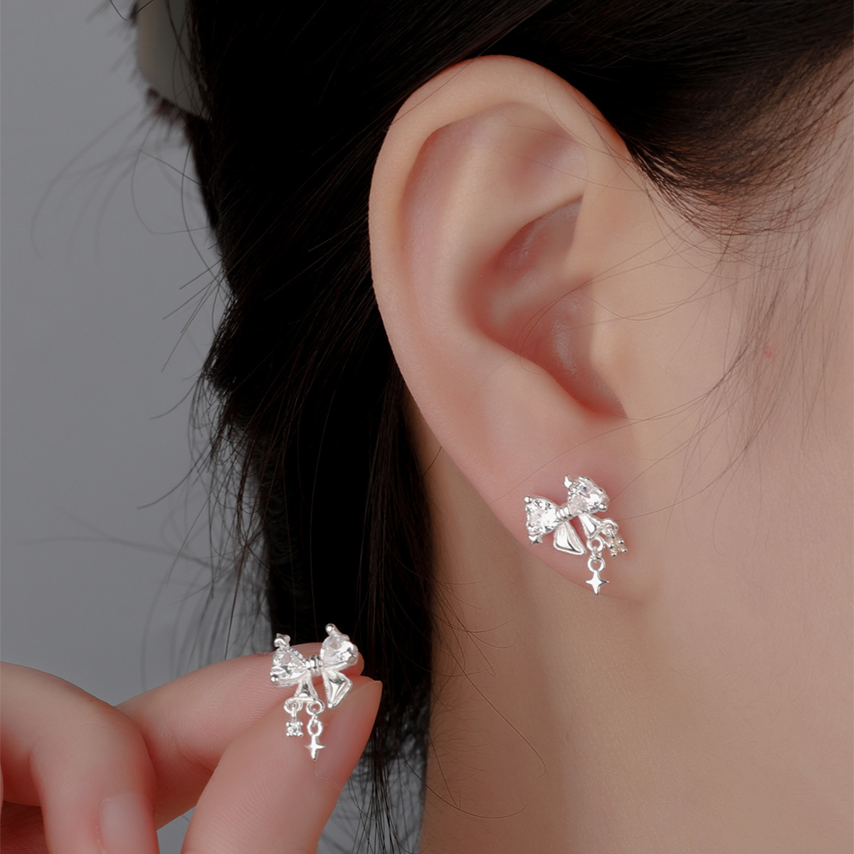 1g Weight 925 Sterling Silver Ear Needle Material Drop Earrings, Ear Studs Classification 1 Pair Quantity Daily Occasion 925 Sterling Silver Material Bow Knot Pattern All Seasons Season Women's Gender Plating Design Elegant, Simple Style Style 1 Pair 925 Sterling Silver 925 Sterling Silver Earrings Bow Knot Drop Earrings Ear Studs 13