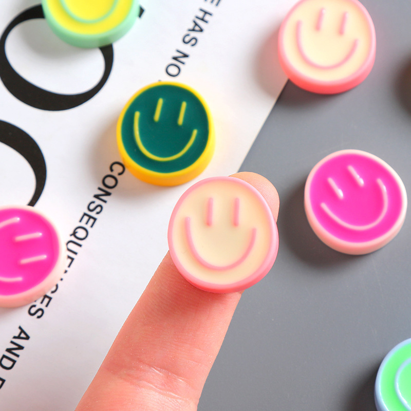 Cute Smiling Face Resin Accessories Diy Cream Glue Hairpin...