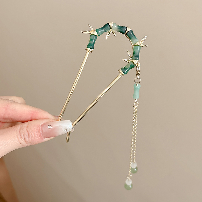 Guofeng perla flange u clip de cabello para mujeres de alto nivel nuevo estilo antiguo chino paso agitando clip de cabello clip de cabello vestido de caballo tocado