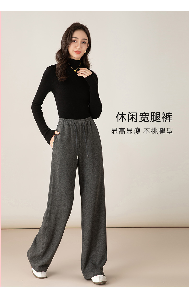 Bộ đồ thể thao nữ hai mảnh giả cashmere mũ trùm dáng rộng phong cách Hàn Quốc — Màu xám (bộ hai món) chi tiết 24
