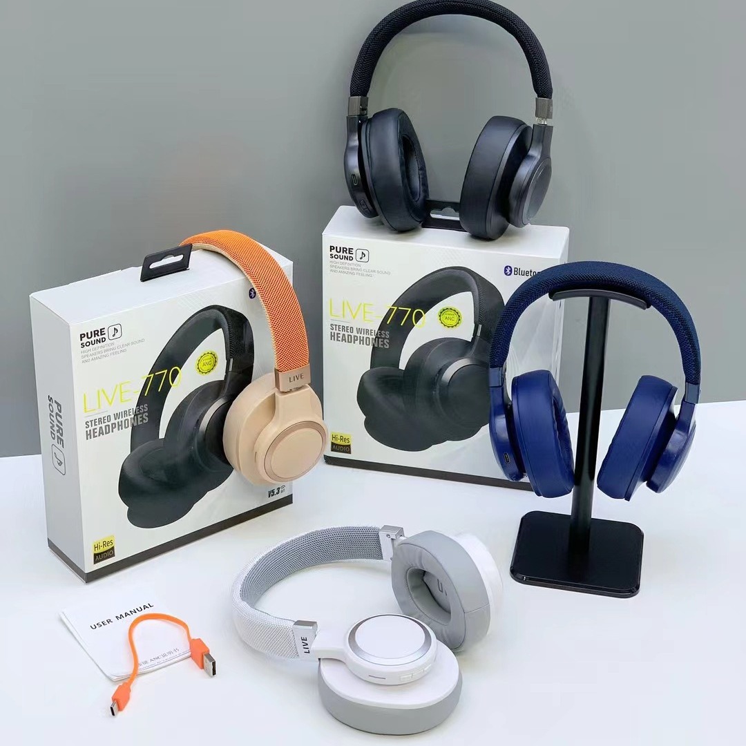 Nuevos productos de comercio electrónico LIVE770 auriculares ANC activamente redujo el ruido auriculares de juego auriculares Bluetooth auriculares al por mayor
