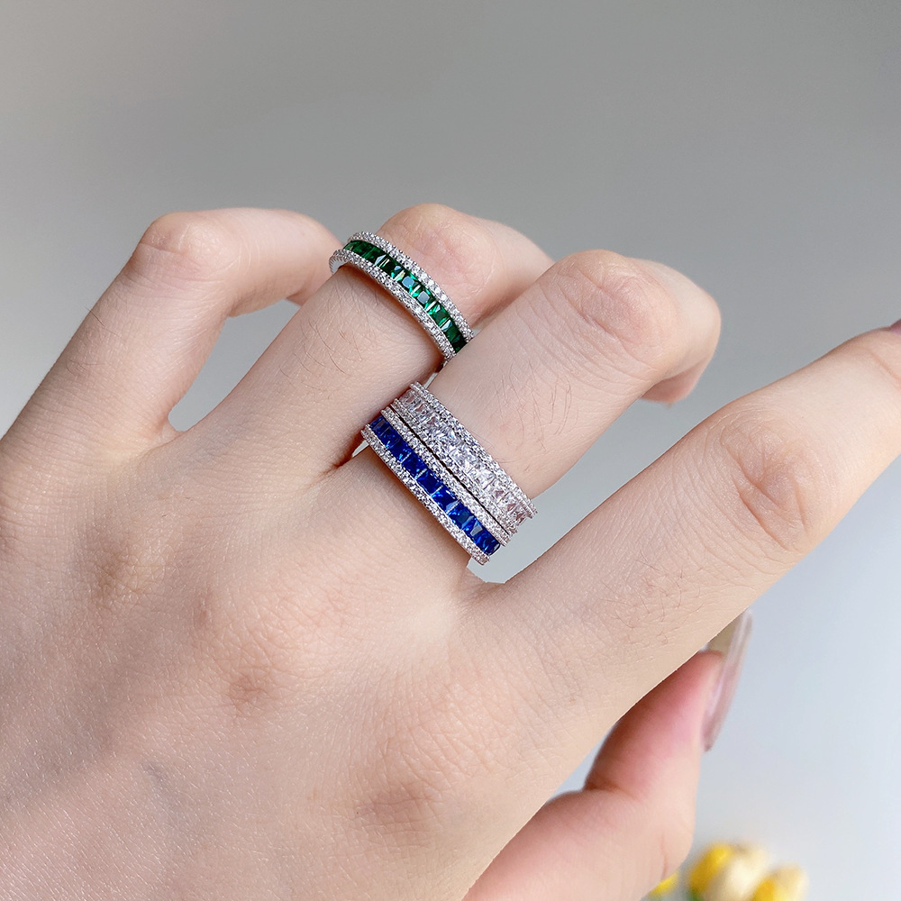 Luxurious Geometric Sterling Silver Plating Zircon Rings display picture 1