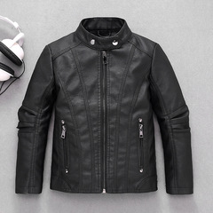 Children's leather jackets for boys and girls, motorbike jackets, new 2024 autumn styles, European and American small and medium-sized children's stylish coats