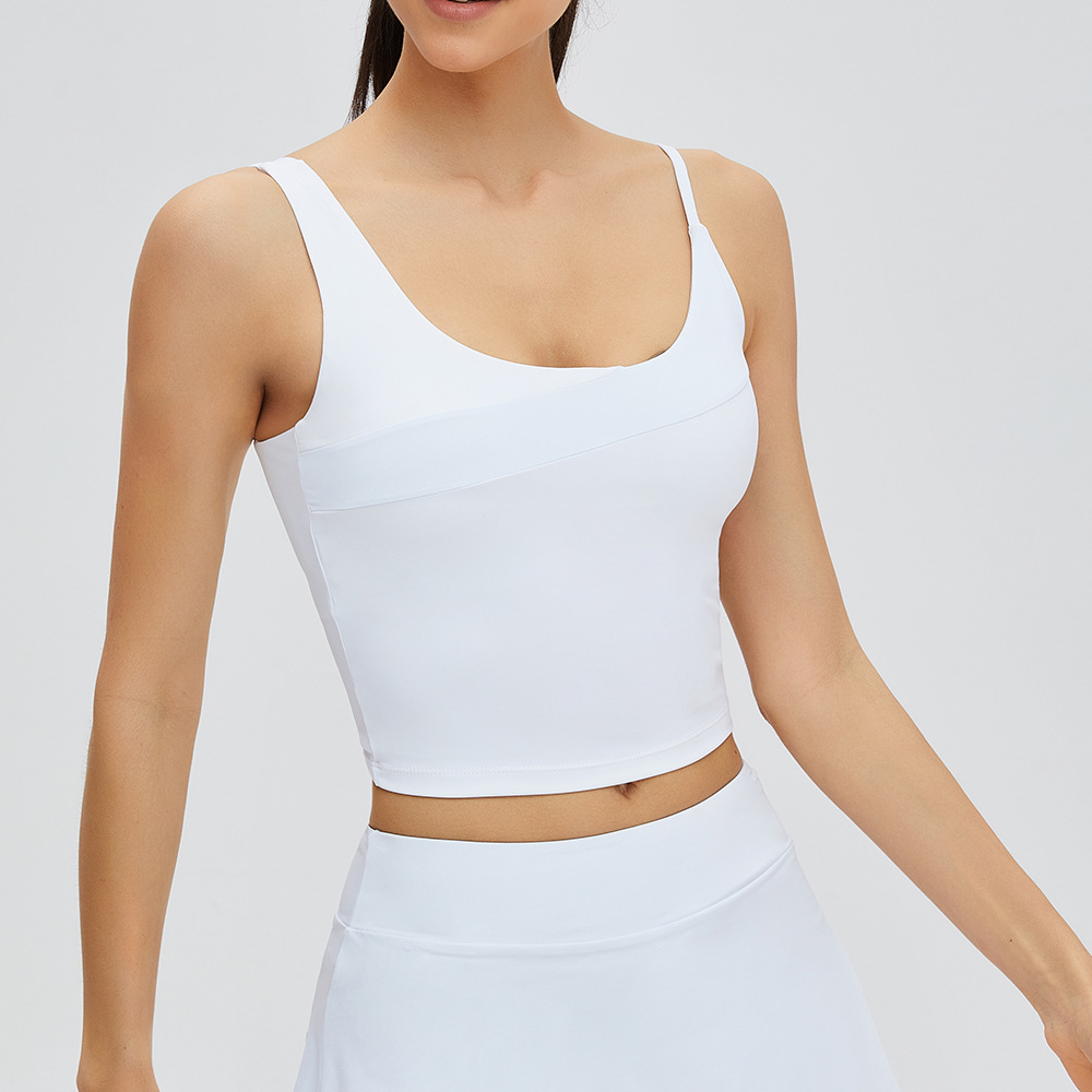 Verano transfronterizo nuevo color a juego chaleco deportivo piel-pegado sin costuras deportes Honda ropa interior alta elástica fitness yoga ropa para mujeres