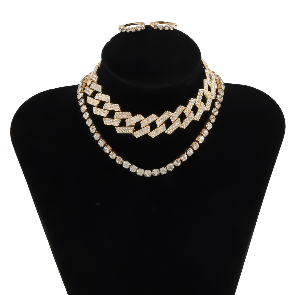 Diamond-studded Ring Necklace Set display picture 12