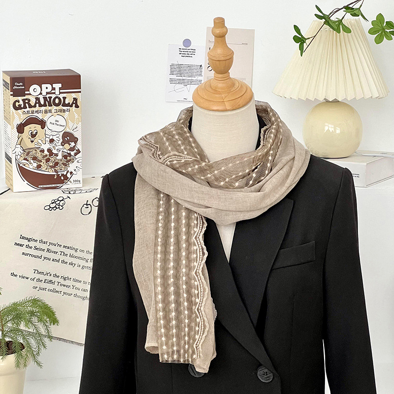 Bufandas de invierno de alta calidad nicho de diseño de algodón y lino cuello turístico bufandas bufandas al por mayor