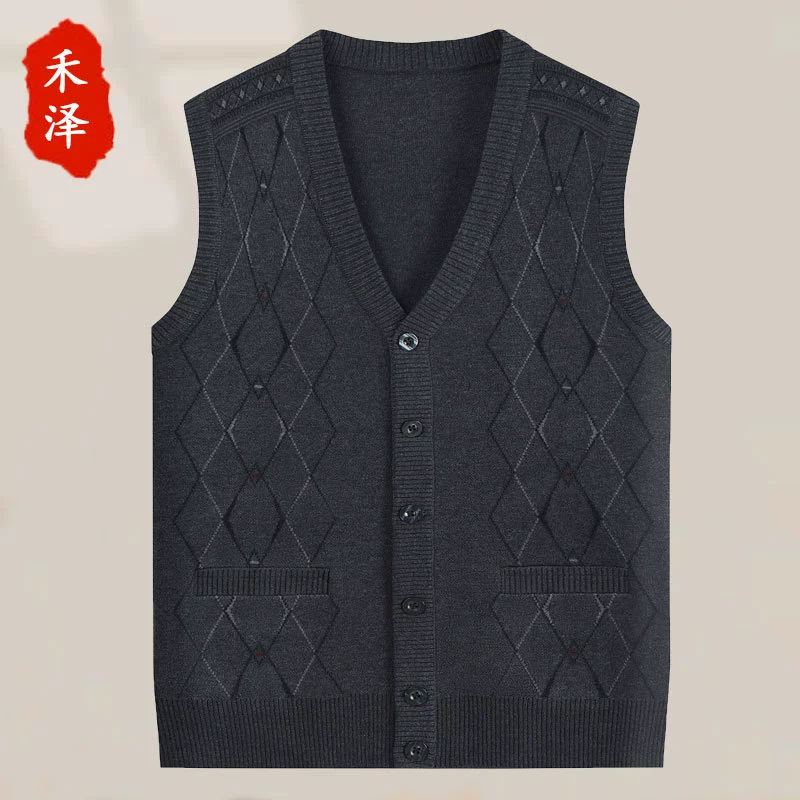 Spring autumn knitted vest, sweater, cardigan, jacket, for middle age