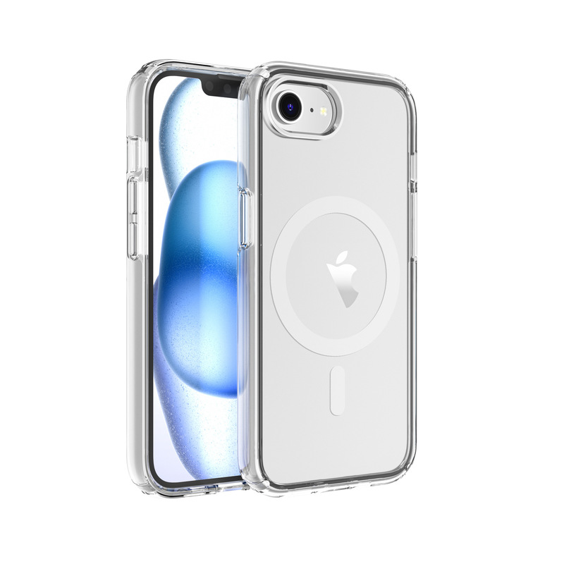 Suitable for Defender Terminator Apple Iphone17E Transparent 16E Four-Corner Magnetic Transparent Glitter Phone Case