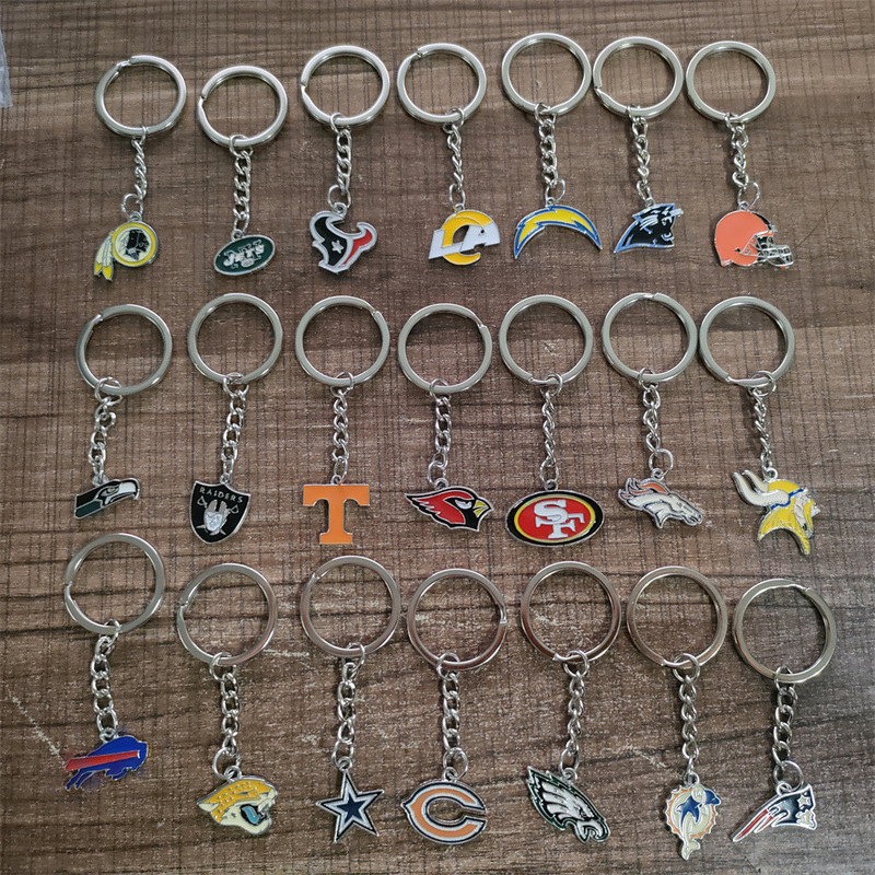 Nfl Professional Football League Keychain School Bag Pendant Sports Style Keychain Decorative Small Objects Cross-Border Nfl Professional Football League Keychain School Bag Pendant Sports Style Keychain Decorative Small Objects Cross-Border