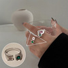 One size brand retro ring, silver 925 sample, internet celebrity, European style, on index finger
