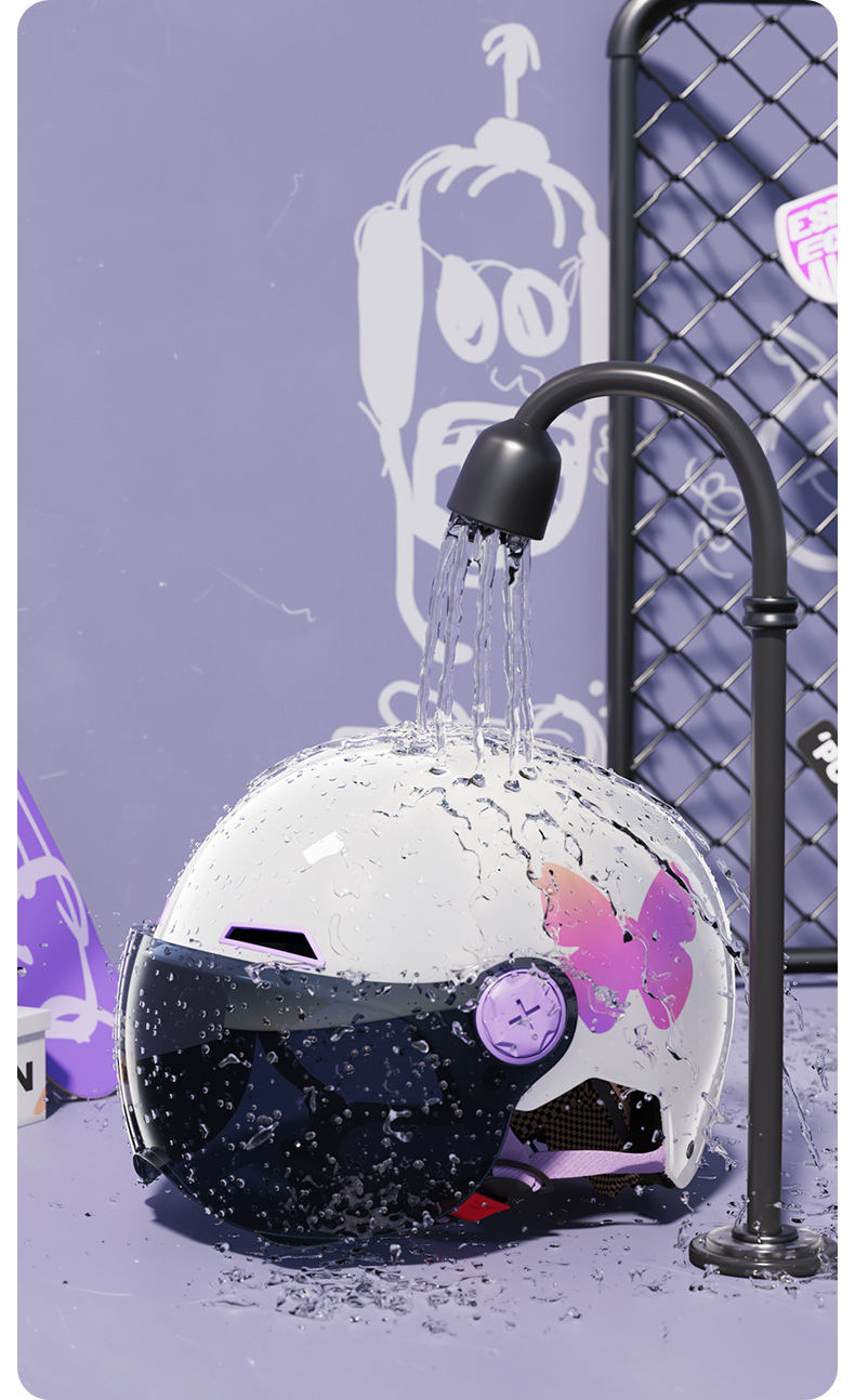 Cable Helmet for Electric Vehicles for Girls, No Hair Pressure, Universal for All Seasons, 3C Certified, Winter Warm and Cute Safety Helmet