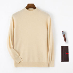Men's 2024 New Arrival Frontline Garments Half-turtleneck Autumn and Winter Simple New Arrival Woolen Sweater Solid Color Inner Base Sweater