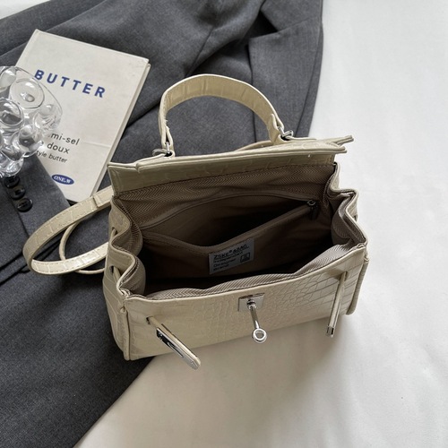 Bibibags 2024 New Arrival High-end Stone Texture Kelly Bag - Handheld, Single Shoulder, Crossbody - Cross-border Bags