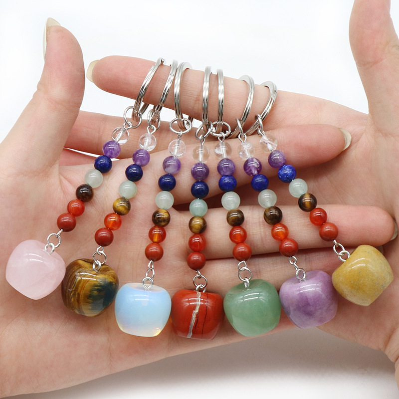 1478-Small Apple Keychain Natural Crystal Colorful Stone 20mm Apple Pendant Christmas Eve Decoration 1478-Small Apple Keychain Natural Crystal Colorful Stone 20mm Apple Pendant Christmas Eve Decoration