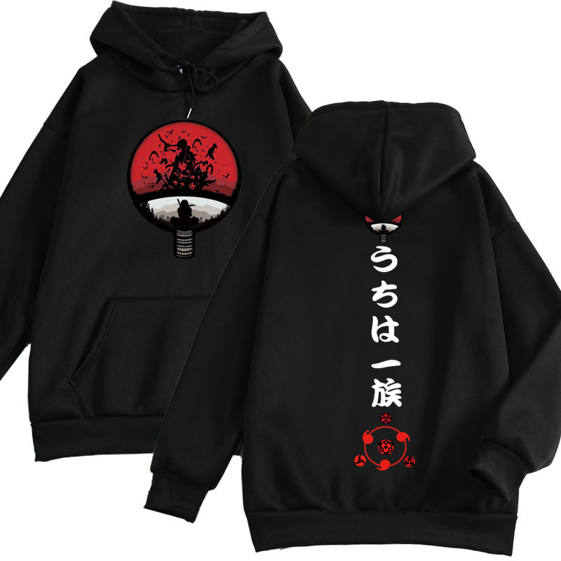 2021 Japanese Anime Couple Hoodie Jacket Naruto Uchiha Family Hoodie Women's Top