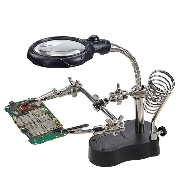 Auxiliary magnifying glass for repair with light