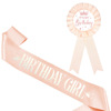 Birthday party BIRTHDAY GIRL Girls Makou Iron Breast Ribbon Set Rose Gold Badge Ritual Tape