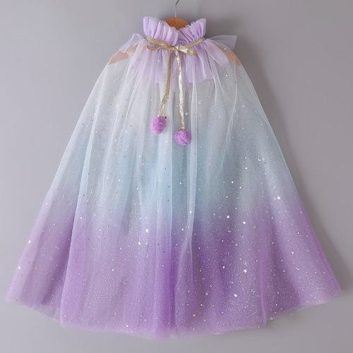 Princess Elsa Child's Cape  Fashion Children's Ice and Snow Net Gauze Cloak Spring and Summer Baby Outdoor Sun Protection Scarf