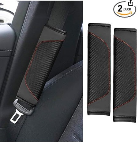 Popular Amazon seatbelt shoulder pad, carbon fiber shoulder protector, breathable leather, soft and safe, wholesale