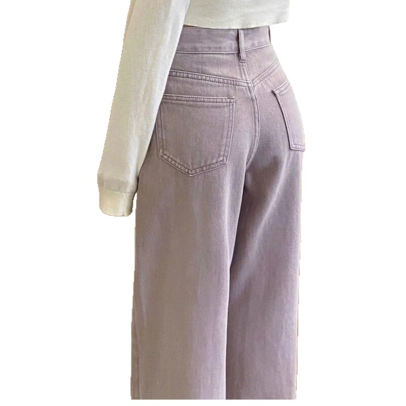 Korean Style Dirty Pink Slim Jeans for Women 2025 New Straight Wide Leg Pants High Waist American Narrow Jeans Trendy Korean Style Dirty Pink Slim Jeans for Women 2025 New Straight Wide Leg Pants High Waist American Narrow Jeans Trendy