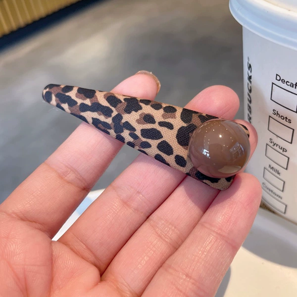 Type H-Coffee leopard print + coffee color pearls