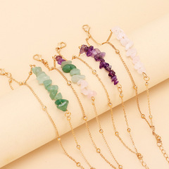 ins internet celebrity cold style multi-layer crystal anklet European and American cross-border accessories women's trendy temperament bohemian foot accessories