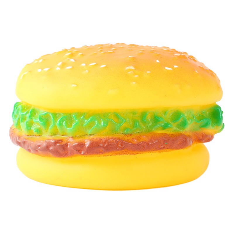 Mascota juguete de sonido en stock piptao vinilo hamburguesa muñeca perro simulación molar suministros para mascotas al por mayor