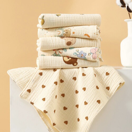 Baby Towel 25*50 Children's Rectangle Cotton Gauze Four-Layer Soft Absorbent Newborn Baby Face Towel and Drool Cloth