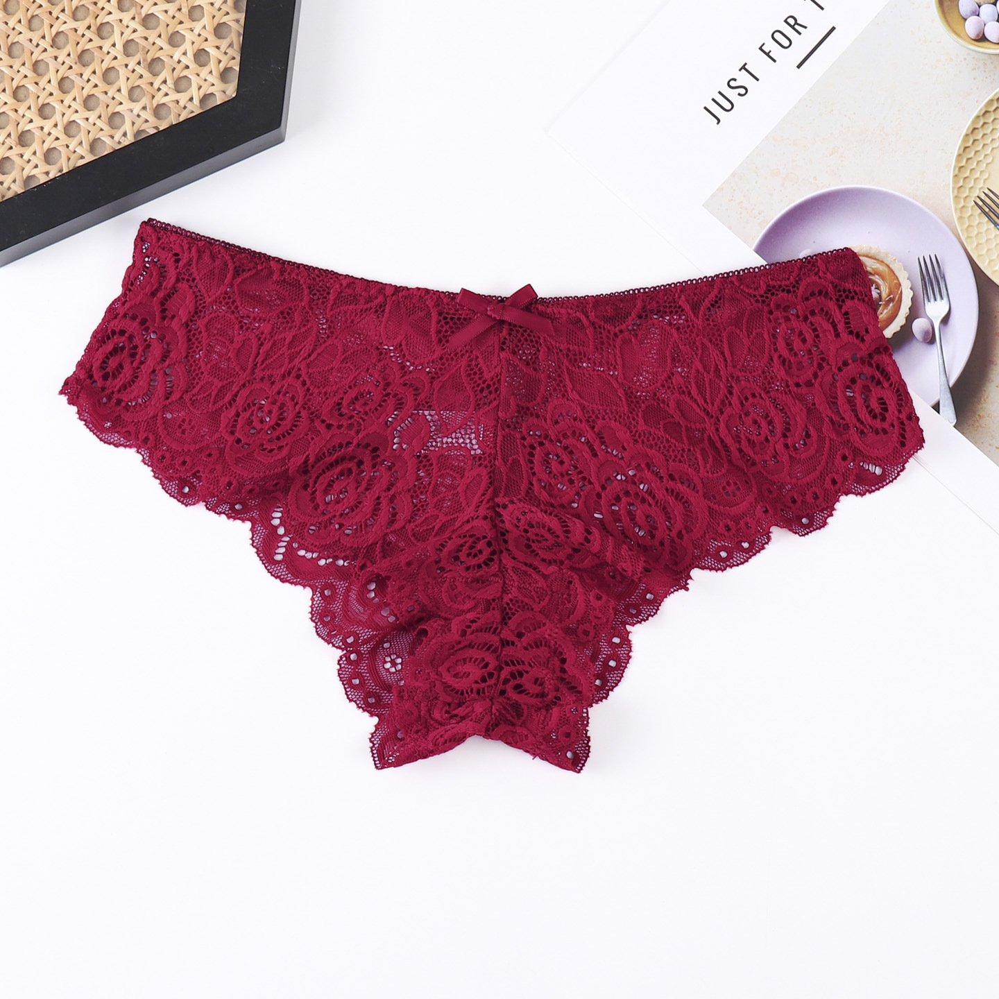 Damas 2025 nuevo encaje Jacquard sexy puro transpirable piel ligera alta elástica ropa interior al por mayor