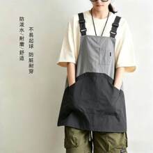 时尚防泼水围裙薄款透气家用厨房做饭餐饮上班工作服围腰logo