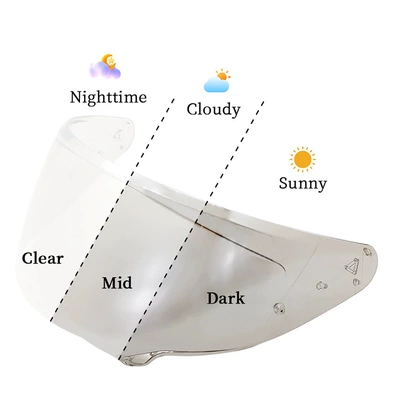 Hj38 Helmet Lens Universal: Dəbilqə (Kaska) aksesuarları - transparent-to-silver