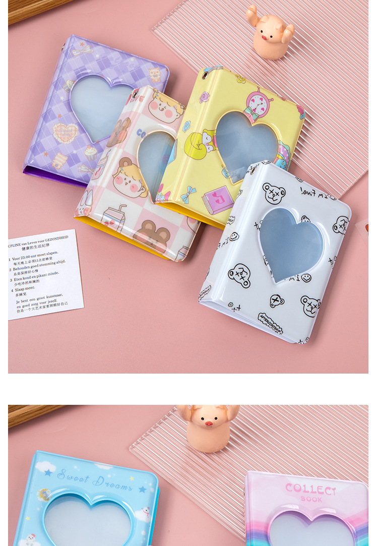 120g Weight Photo Album Stationery Type 1 Piece Quantity Daily Occasion Heart Shape Pvc Daily Cartoon Style Photo Album