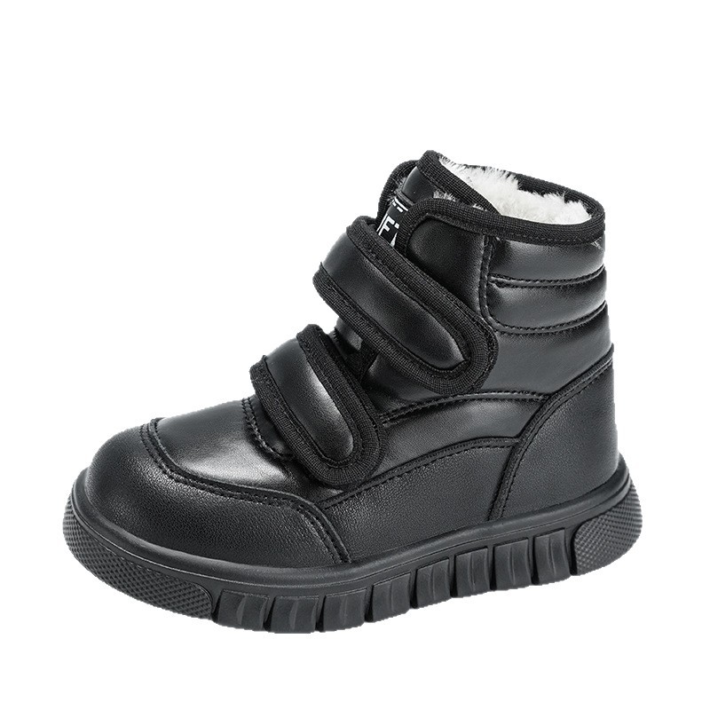 Botas de nieve para niñas 2025, invierno nuevo tipo de zapatos de algodón gruesos, zapatos de invierno calientes para niños, tendencia de botas de algodón para niños