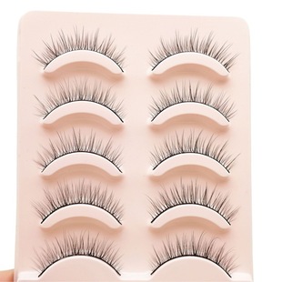 3D122 Clear Naked Makeup Fake Plain Whole False Eyelashes Black Stem Soft Curled Natural Simulation Air Fairy