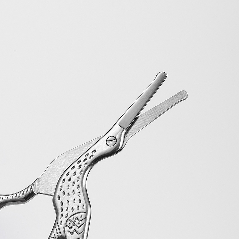 스테인레스 스틸 라운드 헤드 크레인 수제 국가 패션 꽃 크레인 가위 복고풍 자수 차 가위 차 가위