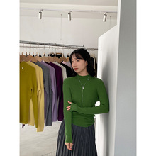 江左 绵羊毛无缝一体工艺 亲肤半高领针织衫女初冬内搭上衣 U1325