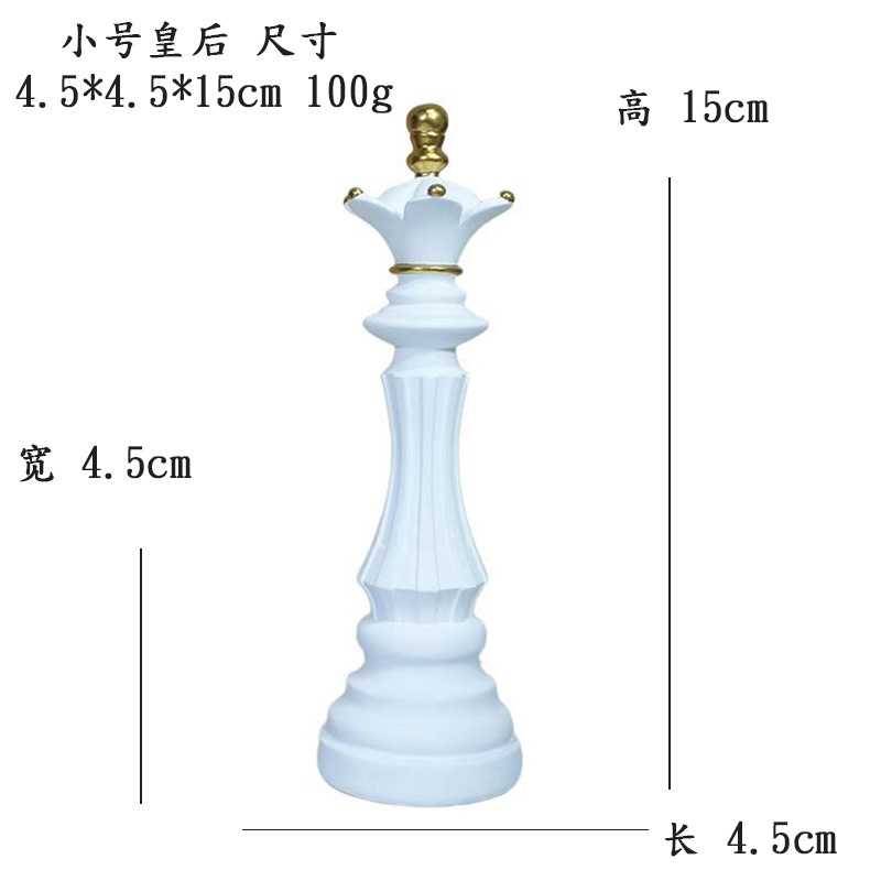 Decoración creativa para el hogar Ajedrez Decoración de resina Ventana Decoración para el hogar Muebles de ajedrez blanco y negro