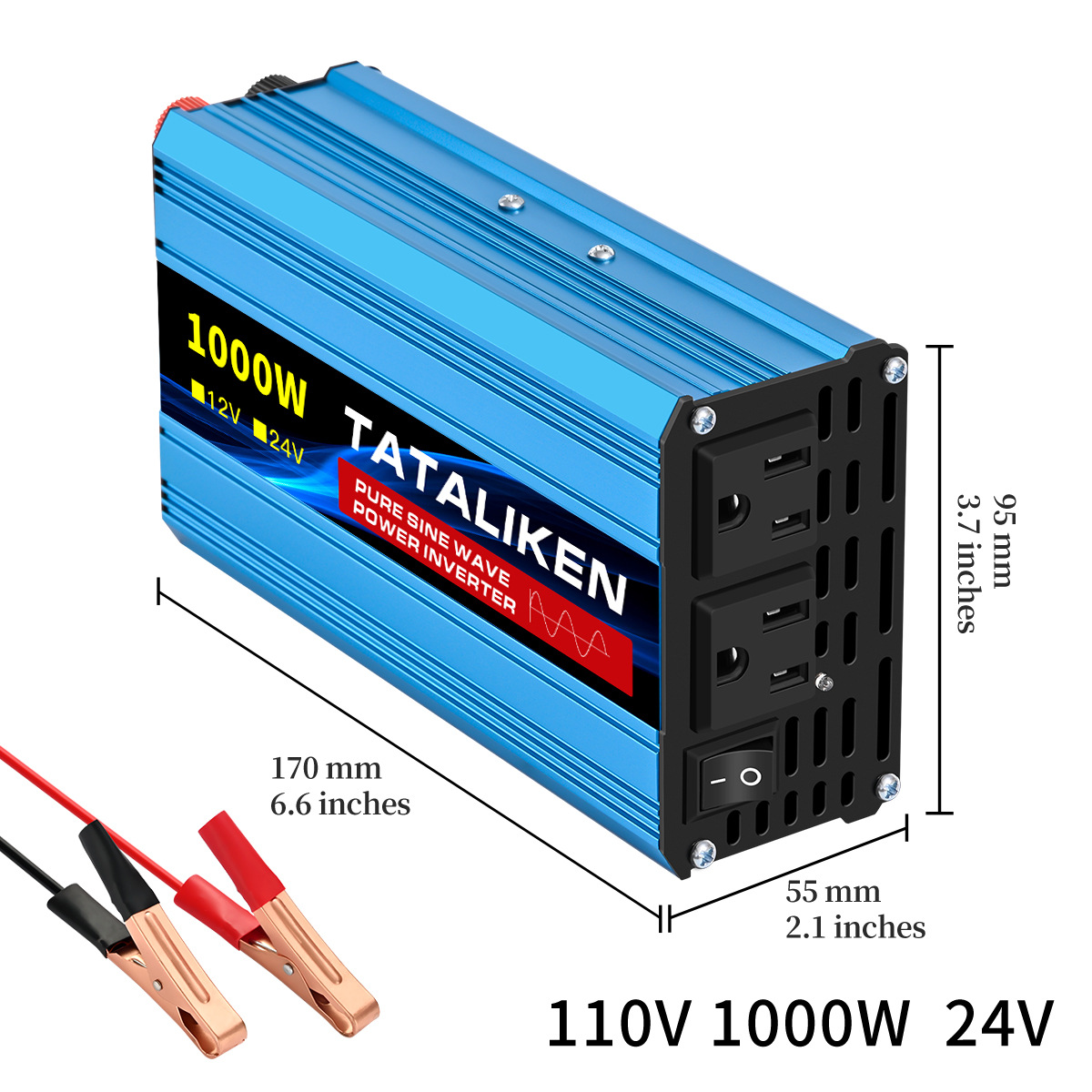 Inversor sinusoidal puro 400W / 1000W para automóviles / hogares 12V - 24V 110 - 220V enchufe opcional