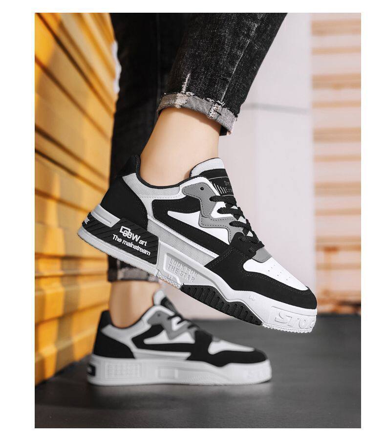 Giày thể thao nam cổ thấp đế dày tăng chiều cao chống trượt, giày sneaker phối màu đen trắng — EQ01 màu trắng, EQ01 màu đen chi tiết 14