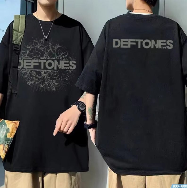 Deftones Floral Explosion Double Sided Print T-Shirt Men's Punk Rock Band Fashion Y2K T-Shirt Deftones Floral Explosion Double Sided Print T-Shirt Men's Punk Rock Band Fashion Y2K T-Shirt