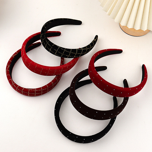 Korean Version Thickened Water Diamond Hair Clip for Women, Ins Trendy Crown High Hair Band, Fashionable Headband for Outdoors and Vlogging, Versatile Hair Accessory