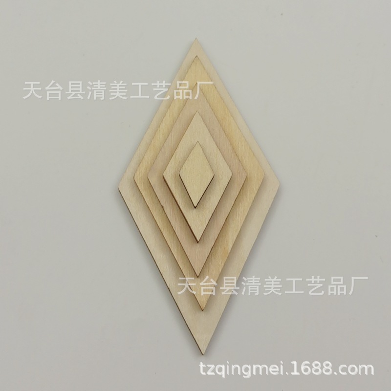 20mm-100mm Tronco de madera en forma de diamante hoja de madera diy hoja de madera
