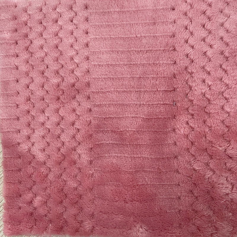 供应提花法兰绒面料经编绒布睡衣家居鞋服面料全涤纶提花面料